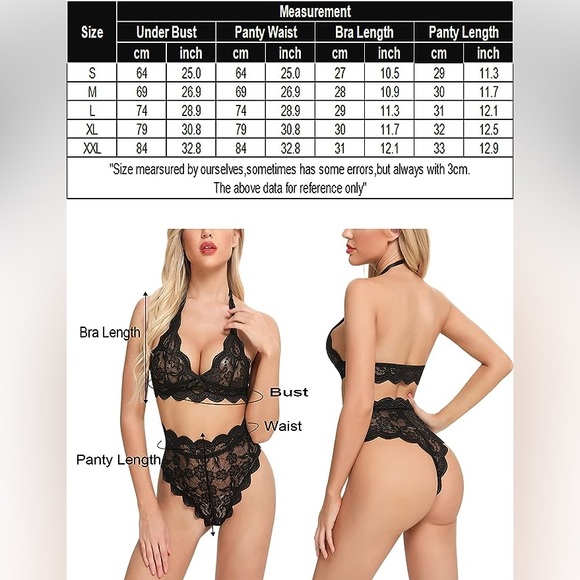 New White Lace Lingerie Babydoll Set - Sexy Bra & High-Waisted Panty - Picture 2 of 2